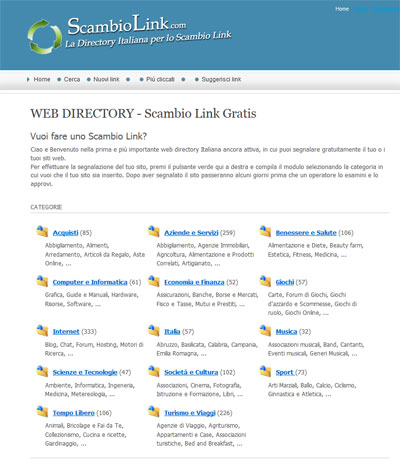 web directory scambio link